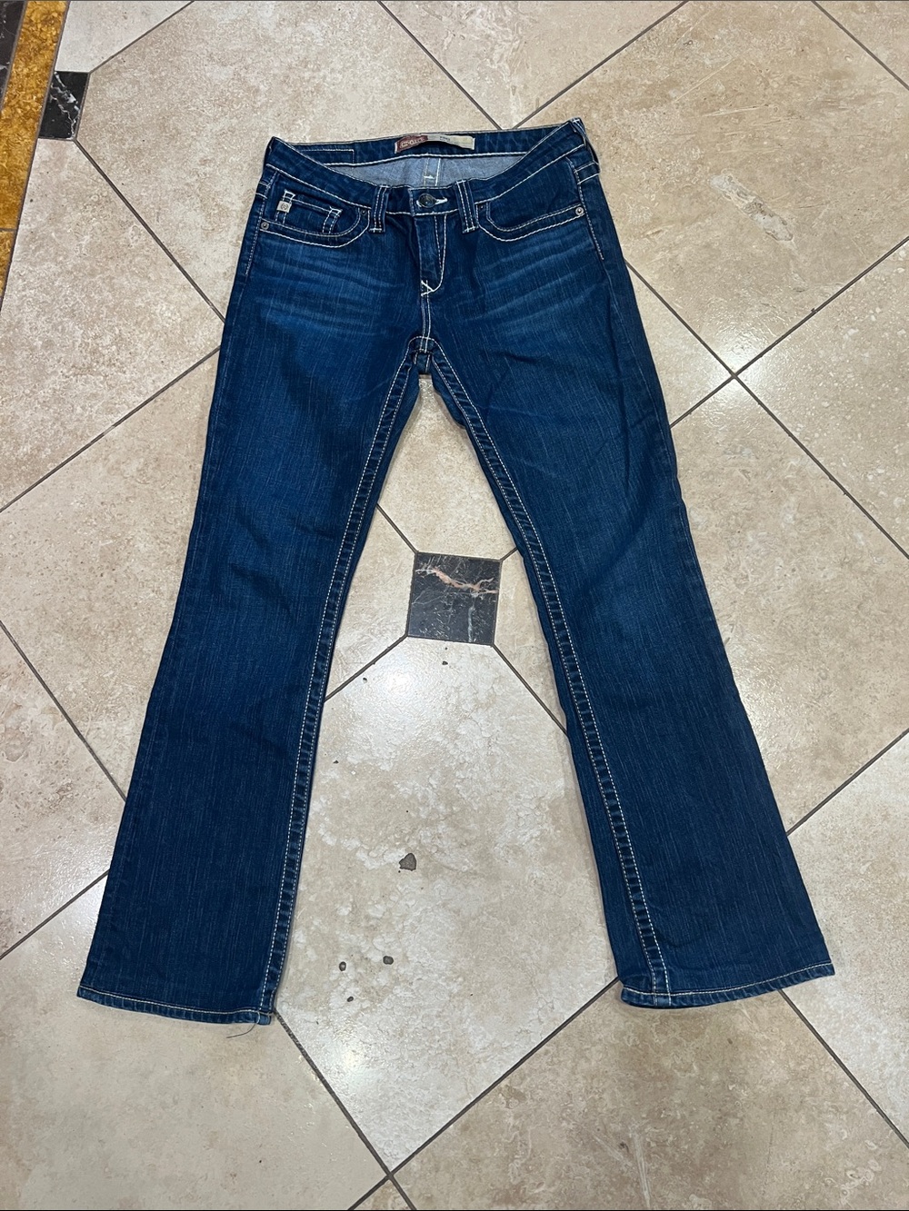 Big Star Women’s Navy Blue Flare Jeans with Contrast Stitching